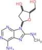 Adenosine, 2′-deoxy-8-(methylamino)-