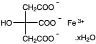 Iron(III) citrate hydrate, Fe(III) 16.5-20%; Fe(II) max 5%