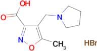 5-methyl-4-(pyrrolidin-1-ylmethyl)isoxazole-3-carboxylic acid hydrobromide