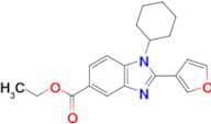 ETHYL 1-CYCLOHEXYL-2-(FURAN-3-YL)-1H-BENZO[D]IMIDAZOLE-5-CARBOXYLATE