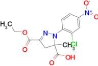 1-(2-chloro-4-nitrophenyl)-3-(ethoxycarbonyl)-5-methyl-4,5-dihydro-1H-pyrazole-5-carboxylic acid