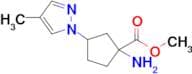 Methyl 1-amino-3-(4-methyl-1h-pyrazol-1-yl)cyclopentane-1-carboxylate