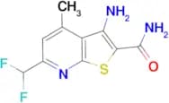 3-Amino-6-difluoromethyl-4-methyl-thieno[2,3- b ]pyridine-2-carboxylic acid amide