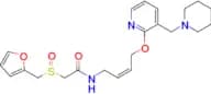 (Z)-2-((Furan-2-ylmethyl)sulfinyl)-N-(4-((3-(piperidin-1-ylmethyl)pyridin-2-yl)oxy)but-2-en-1-yl)a…