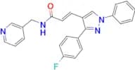 (2E)-3-[3-(4-Fluorophenyl)-1-phenyl-1H-pyrazol-4-yl]-N-(pyridin-3-ylmethyl)prop-2-enamide