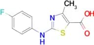 2-((4-Fluorophenyl)amino)-4-methyl-1,3-thiazole-5-carboxylic acid, 95%
