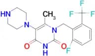 1-(2-FLUORO-6-TRIFLUOROMETHYLBENZYL)-6-METHYL-5-PIPERAZIN-1-YL-1H-PYRIMIDINE-2,4-DIONE
