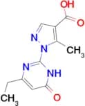 1-(4-ethyl-6-oxo-1,6-dihydropyrimidin-2-yl)-5-methyl-1H-pyrazole-4-carboxylic acid