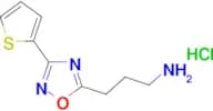 3-(3-(thiophen-2-yl)-1,2,4-oxadiazol-5-yl)propan-1-amine hydrochloride
