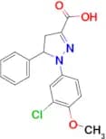 1-(3-chloro-4-methoxyphenyl)-5-phenyl-4,5-dihydro-1H-pyrazole-3-carboxylic acid