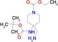 Ethyl 4-(aminomethyl)-4-{[(tert-butoxy)carbonyl]amino}piperidine-1-carboxylate