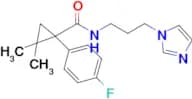 N-(3-(1H-imidazol-1-yl)propyl)-1-(4-fluorophenyl)-2,2-dimethylcyclopropane-1-carboxamide
