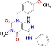 7-[(4-methoxyphenyl)methyl]-5-methyl-3-(phenylamino)-1H,4H,5H,6H,7H-pyrazolo[3,4-d]pyrimidine-4,6-…