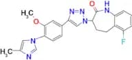 6-Fluoro-3-(4-(3-methoxy-4-(4-methyl-1H-imidazol-1-yl)phenyl)-1H-1,2,3-triazol-1-yl)-4,5-dihydro-1…