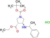 (3R,4S)-1-tert-butyl 3-ethyl 4-(((R)-1-phenylethyl)amino)pyrrolidine-1,3-dicarboxylate hydrochlori…