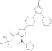 tert-Butyl (2S,4R)-4-(4-(3-methyl-1-phenyl-1H-pyrazol-5-yl)piperazin-1-yl)-2-(thiazolidine-3-carbo…