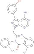 2-((4-amino-3-(3-hydroxyphenyl)-1H-pyrazolo[3,4-d]pyrimidin-1-yl)methyl)-5-methyl-3-o-tolylquinazo…