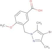 3-[(4-Bromo-3,5-dimethyl-1H-pyrazol-1-yl)methyl]-4-methoxybenzoic acid