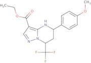 Ethyl 5-(4-methoxyphenyl)-7-(trifluoromethyl)-4,5,6,7-tetrahydropyrazolo[1,5-a]pyrimidine-3-carbox…