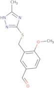 4-Methoxy-3-{[(3-methyl-1H-1,2,4-triazol-5-yl)thio]methyl}benzaldehyde