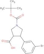 (3R,4S)-4-(3-Bromophenyl)-1-(tert-butoxycarbonyl)-pyrrolidine-3-carboxylic acid