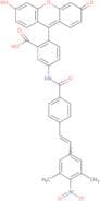 5-[4-(3,5-Dimethyl-4-nitrostyryl)benzamido]-2-(6-hydroxy-3-oxo-3H-xanthene-9-yl)benzoic Acid Monoh…