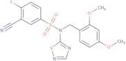 3-cyano-N-[(2,4-dimethoxyphenyl)methyl]-4-fluoro-N-(1,2,4-thiadiazol-5-yl)benzene-1-sulfonamide