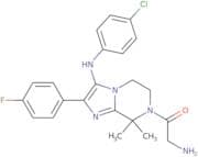 2-Amino-1-(3-((4-chlorophenyl)amino)-2-(4-fluorophenyl)-8,8-dimethyl-5,6-dihydroimidazo[1,2-a]pyra…