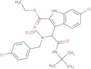 Ethyl 3-(2-(tert-butylamino)-1-(N-(4-chlorobenzyl)formamido)-2-oxoethyl)-6-chloro-1H-indole-2-carb…