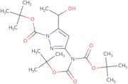 tert-Butyl 3-(di-(tert-butoxycarbonyl)amino)-5-(1-hydroxyethyl)-1H-pyrazole-1-carboxylate