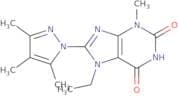 7-Ethyl-3-methyl-8-(3,4,5-trimethyl-1H-pyrazol-1-yl)-1H-purine-2,6(3H,7H)-dione