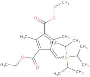 Diethyl 2,4-dimethyl-5-[(triisopropylsilyl)methylene]-1,3-cyclopentadiene-1,3-dicarboxylate (cis- …