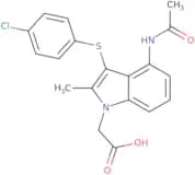 2-(4-Acetamido-3-((4-chlorophenyl)thio)-2-methyl-1H-indol-1-yl)acetic acid