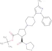 tert-Butyl (2S,4R)-4-(4-(3-methyl-1-phenyl-1H-pyrazol-5-yl)piperazin-1-yl)-2-(thiazolidine-3-carbo…