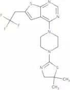 4-(4-(5,5-Dimethyl-4,5-dihydrothiazol-2-yl)piperazin-1-yl)-6-(2,2,2-trifluoroethyl)thieno[2,3-d]py…
