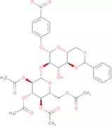 4-Nitrophenyl 2-O-(2,3,4,6-tetra-O-acetyl-b-D-glucopyranosyl)-4,6-O-benzylidene-b-D-glucopyranoside