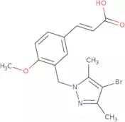 (2E)-3-{3-[(4-Bromo-3,5-dimethyl-1H-pyrazol-1-yl)methyl]-4-methoxyphenyl}acrylic acid