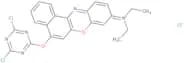 9-Diethylamino-5-(4,6-dichloro-s-triazinyl)-9H-benzo[a]phenoxazine chloride