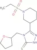 5-[1-(Ethylsulfonyl)piperidin-3-yl]-4-(tetrahydrofuran-2-ylmethyl)-4H-1,2,4-triazole-3-thiol