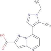 7-(1-Ethyl-5-methyl-1H-pyrazol-4-yl)pyrazolo[1,5-a]pyrimidine-2-carboxylic acid