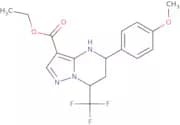 Ethyl 5-(4-methoxyphenyl)-7-(trifluoromethyl)-4,5,6,7-tetrahydropyrazolo[1,5-a]pyrimidine-3-carbox…