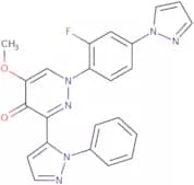 1-[2-Fluoro-4-(1H-pyrazol-1-yl)phenyl]-5-methoxy-3-(1-phenyl-1H-pyrazol-5-yl)pyridazin-4(1H)-one