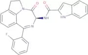 N-(1-(2-Fluorophenyl)-3,4,6,7-tetrahydro-4-oxo-pyrrolo(3,2,1-jk)(1,4)benzodiazepin-3-yl)-1H-indole…