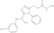 2-[(5-{1-[(3-Methylphenyl)amino]ethyl}-4-phenyl-4H-1,2,4-triazol-3-yl)thio]acetohydrazide