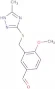 4-Methoxy-3-{[(3-methyl-1H-1,2,4-triazol-5-yl)thio]methyl}benzaldehyde