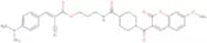 (E)-3-[1-(7-Methoxy-2-oxo-2H-chromene-3-carbonyl)piperidine-4-carboxamido]propyl 2-cyano-3-[4-(dim…