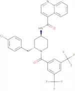 N-[(2R,4S)-1-[3,5-Bis(trifluoromethyl)benzoyl]-2-[(4-chlorophenyl)methyl]-4-piperidinyl]-4-quinoli…