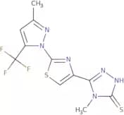 4-Methyl-5-{2-[3-methyl-5-(trifluoromethyl)-1H-pyrazol-1-yl]-1,3-thiazol-4-yl}-4H-1,2,4-triazole-3…