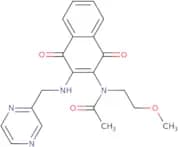 N-(1,4-dioxo-3-(pyrazin-2-ylmethylamino)-1,4-dihydronaphthalen-2-yl)-N-(2-methoxyethyl)acetamide