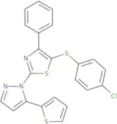 4-Chlorophenyl 4-phenyl-2-[5-(2-thienyl)-1H-pyrazol-1-yl]-1,3-thiazol-5-yl sulfide